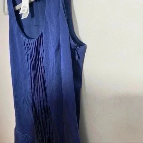 Laundry by design blue sleeveless 100% silk dress 4 - Picture 3 of 5